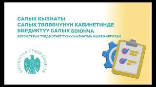 Бирдиктүү салык боюнча отчетторду автоматтык түрдө түзүү боюнча онлайн сервисти колдонуу