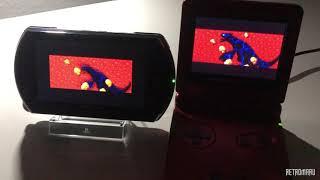 PSP GO vs GBA SP AGS 101 - DISPLAY QUALITY COMPARSION ON GBA GAME POKEMON EMERALD