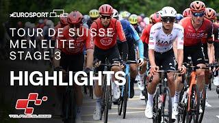 AMAZING BOUNCEBACK   Tour de Suisse Stage 3 Race Highlights  Eurosport Cycling