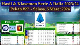 Hasil Liga Italia Tadi Malam - Inter Milan vs Genoa - Klasemen Serie A Italia 2024 Pekan 27