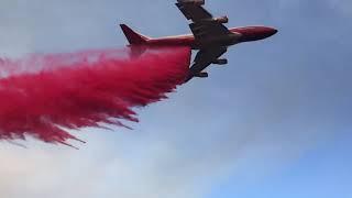 Super Tanker Drops Fire Retardant Over Chico California