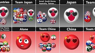 Who Has More Powerful Team? China VS Japan Countryballs