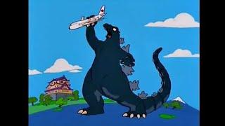 The Simpsons  Godzilla Attacks The Simpsons Plane