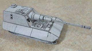 Building  E-100 Jagdpanzer German Heavy Self Propelled Gun #papercraft #worldoftanks #tank