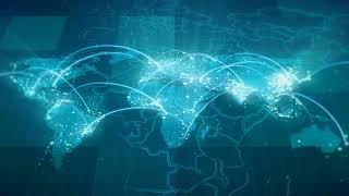 Globalization World Map Animation HD Blue