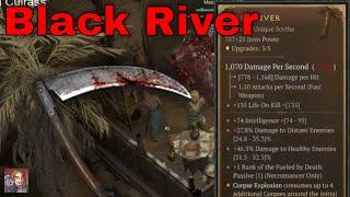 Diablo IV Unique Items -  Black River Necromancer One Handed Scythe