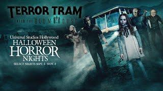 Terror Tram  Enter the Blumhouse Announcement Video – Halloween Horror Nights 2024