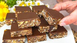  WITHOUT sugar In 5 minutes  Muesli energy bar  Delicious and healthy