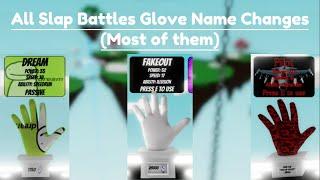 All the Slap Battles Glove Name Changes  Roblox Slap Battles