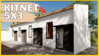  kitnet 5x3 Tipo Loft  Projeto Simples e Barato