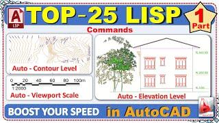 Top 25 Lisp Command  Lisp Command  Tips & Tricks  Lisp Tutorial  AutoCAD Tutorial  PART-1