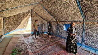 Nomadic life in the mountains Asghar and Ramins family in building a house