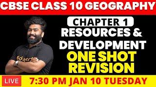 CBSE Class 10 Geography Chapter 1 Resources and Development   One-shot Revision 