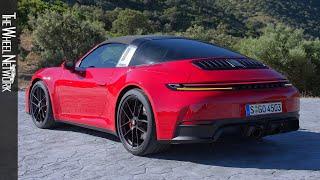 2025 Porsche 911 Targa 4 GTS  Carmin Red  Driving Interior Exterior 992.2 Hybrid