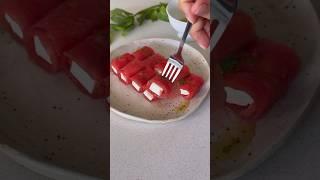 Aperitivo de sandía y queso feta #recetasfaciles #aperitivo #snacksaludable #sandia