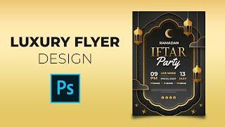 Luxury Eid Poster Design  Luxury EID Flyer  Ramadan Flyer Design Photoshop Tutorial