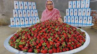 STRAWBERRY MILKSHAKE  MILKSHAKE RECIPE  FRUIT RECIPES  VILLAGE FOOD