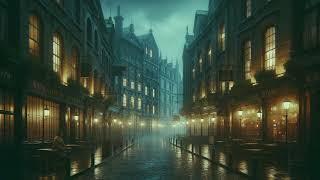 ️ Dreary Shadows Rainfall on the Dark Streets of London for Ambient Background ️