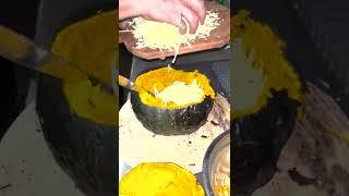 Receitas no Fogão a lenha -  Abóbora recheada com queijo suíço - Dr Chef a Lenha