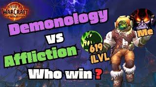 Demonologyvs Affliction 619 ilvl ️ Who win ? - Ara-Kara +7  -Demonology Warlock- TWW Season 1