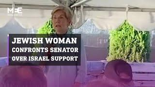 Jewish woman confronts US Senator Elizabeth Warren over lack of support for Palestinians