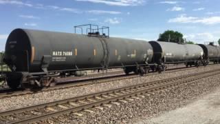 BNSF freight heading to Lincoln mostly empties. Ashland Ne 6616