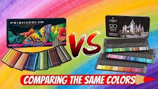 Prismacolor Premier vs Castle Art Colored Pencils  Comparing the same colors