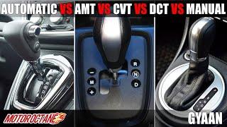Automatic vs AMT vs DCT vs CVT vs Manual comparison  Hindi  MotorOctane