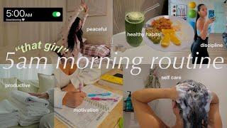 5AM morning routine  how to change your life become THAT girl productive planning healthy habits