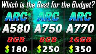 INTEL ARC A580 8GB vs ARC A750 8GB vs ARC A770 16GB  PC Gameplay Tested