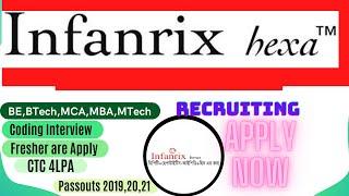 Infanrix Recruitment  2021 Off-Campus Drive  Freshers