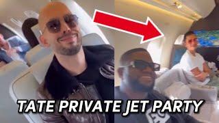 Andrew Tate Brings SNEAKO and Fresh and Fit on Private Jet