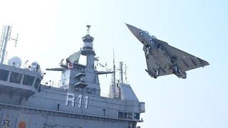 First Naval LCA Tejas take off and Landing from INS Vikrant Aircraft Carrier