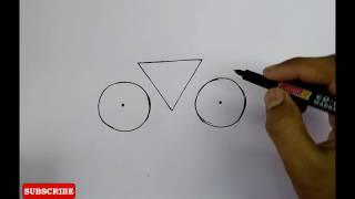 how to draw very easy bicycle for kids _easy drawing tutorial