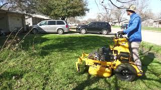 Mowing in REAL TIME  73 Year Old ELDER LADY with Cancer gets a FREE YARD CLEAN UP