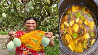 Mango Kulambu Recipe  Raw Mango Curry Cooking  Village Cooking  Side Dish Recipes