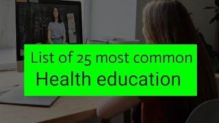 list of 25 most common health education topics  health talk  for nursing knowledge  education