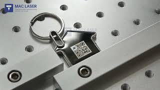 Fiber Laser Marking Machine  Metal KeyChain QR Code Engraving