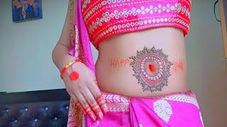 Belly button tattoo design  Mehndi design  Navel decoration tattoo design  Khubsurat Mehndi 