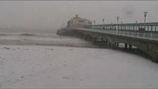 Bournemouth snowy beach