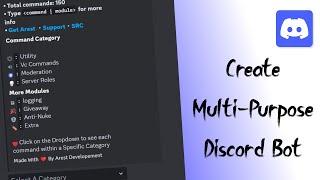 How To Create All In One Discord Bot  Replit Source Code  Multi-Purpose Discord bot Source Code