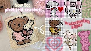 how to crochet ANY pixel grid with 100+ FREE designs  beginner-friendly tutorial