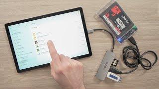 Samsung Galaxy Tab A  How to Connect External Storage USB Drive SSD SD Card Hard Drive..