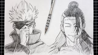 How to Draw Gojo and Geto  One Pencil   No Measurements Needed Sketch Along with Me