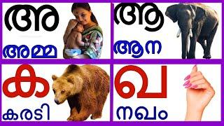 Malayalam alphabets and consonants മലയാളം സ്വരാക്ഷരങ്ങളും വ്യഞ്ജനാക്ഷരങ്ങളും തുടങ്ങുന്ന വാക്കുകൾ