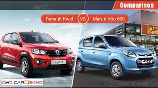 Renault Kwid VS Maruti Alto 800  Comparison Video  CarDekho.com