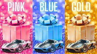 Choose your gift 3 gift box challenge2 good & 1 badPink Blue & Gold #chooseyourbox #games