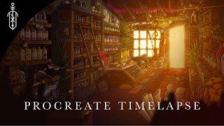 Fantasy Thrift Store  Procreate Timelapse  Concept Art