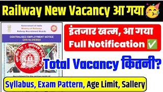 Railway New Vacancy 2024   Full Official Notification Out 