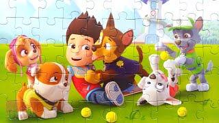 Щенячий патруль - Райдер играет с щенками - Собираем пазлы для детей Paw Patrol  Merry Nika